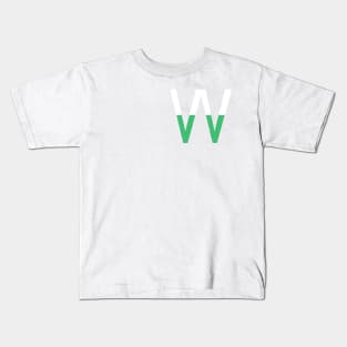 Wavy W Two Tone Green Kids T-Shirt